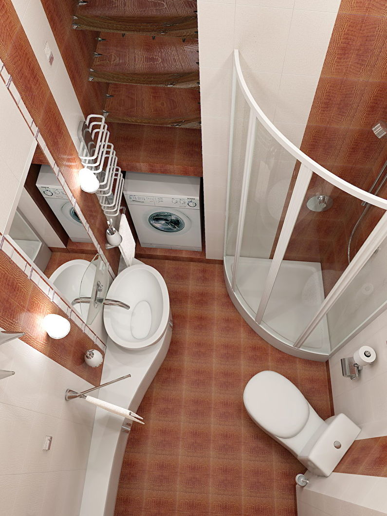 Placement d'un lavabo et toilettes dans une salle de bain de 3 m². - photo