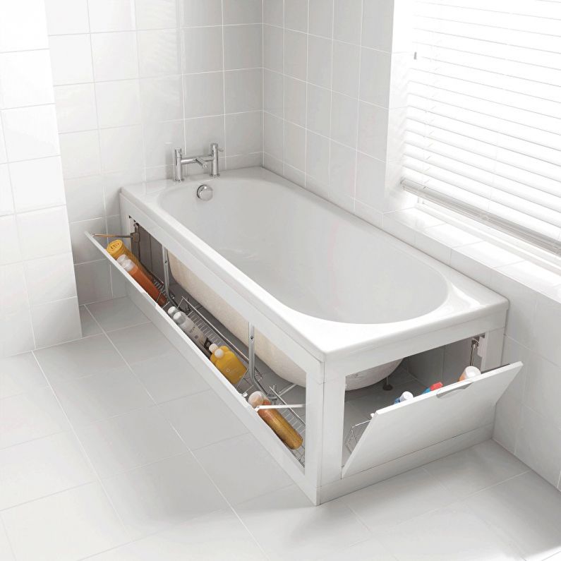 Baignoire avec portes battantes - salle de bain 3 m²
