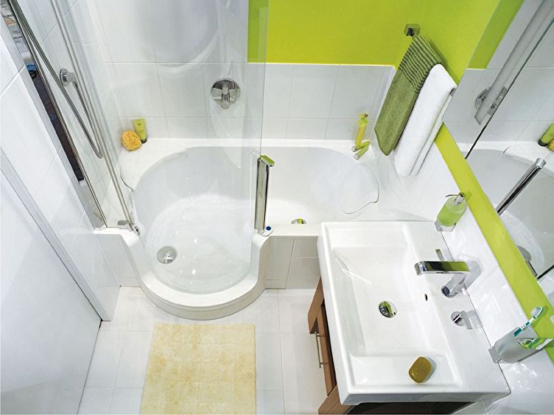 Design salle de bain 3 m² aux couleurs vertes - photo