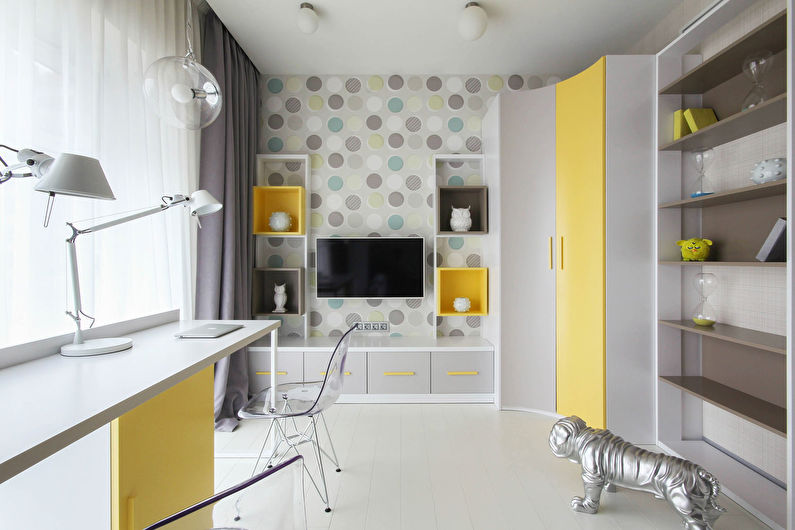 Conception d'une petite chambre d'enfant dans un style moderne