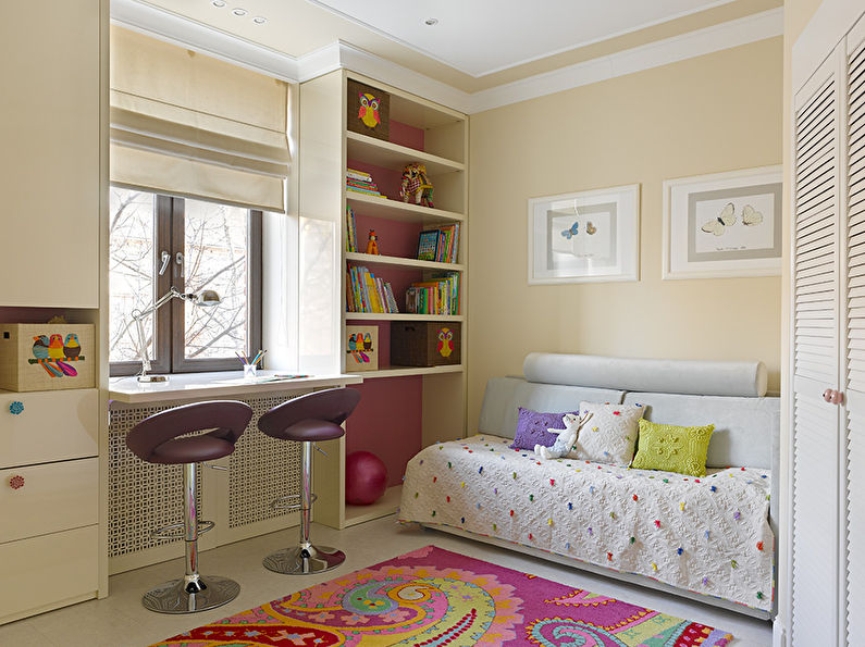Conception d'une petite chambre d'enfant 5-6 m² - photo