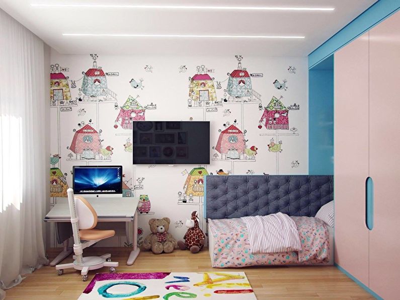 Conception d'une petite chambre d'enfant de 7 à 8 m² - photo