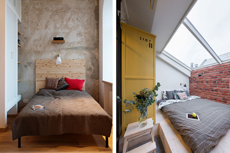 Petite chambre de style loft - Design d'intérieur