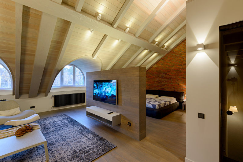 Design d'intérieur de chambre de style loft - photo