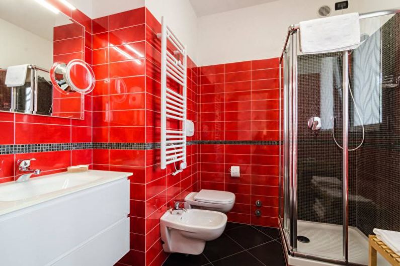 Salle de bain rouge - Design d'intérieur 2018