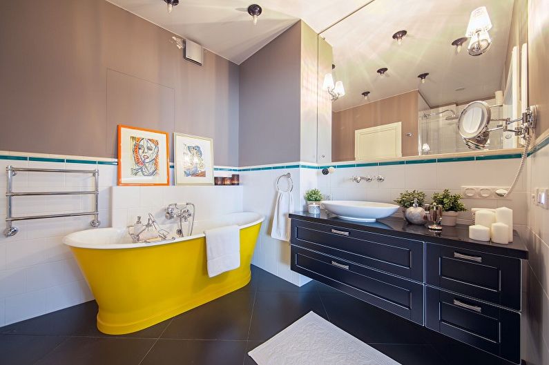 Salle de bain jaune - Design d'intérieur 2018