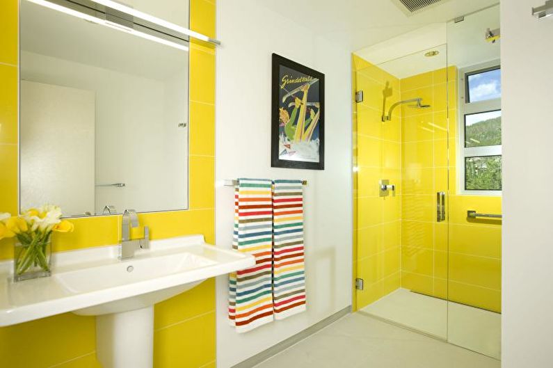 Salle de bain jaune - Design d'intérieur 2018