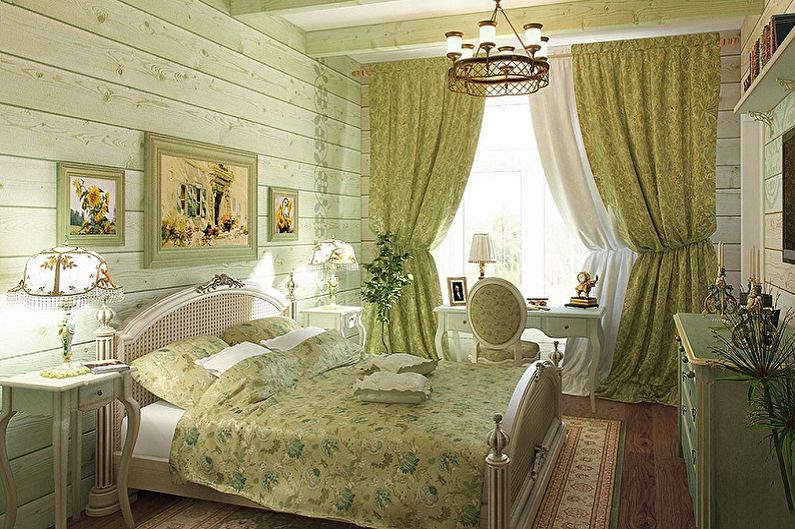 Guļamistaba 15 kvm Provansas stilā - Interjera dizains