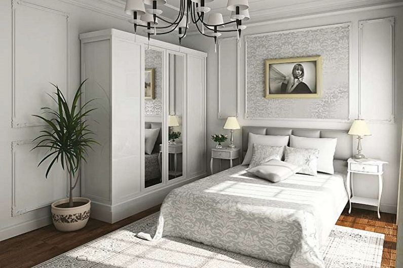 Nelielas guļamistabas interjera dizains - foto