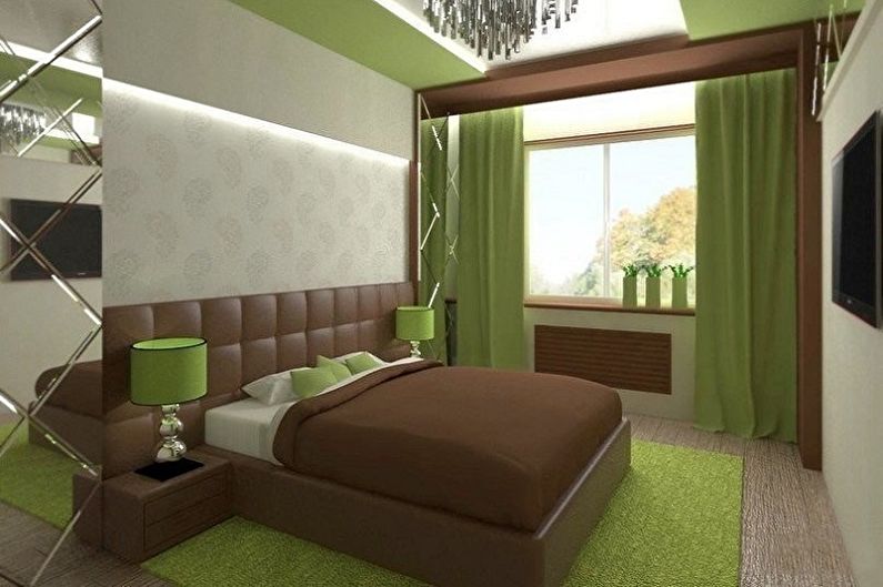 Nelielas guļamistabas interjera dizains - foto