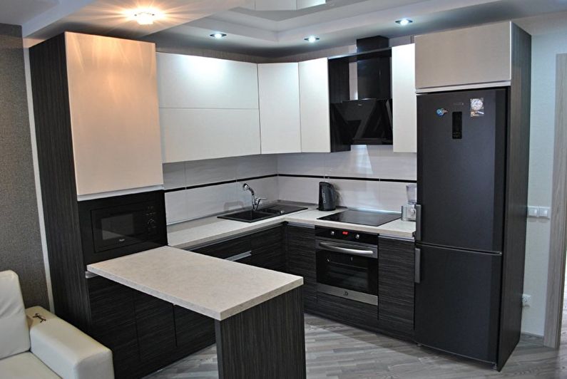 Noir et blanc - Design de cuisine 9 m2