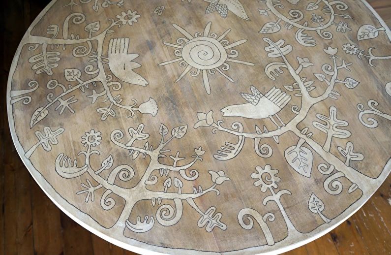 Peinture artistique - Décoration de table ancienne bricolage