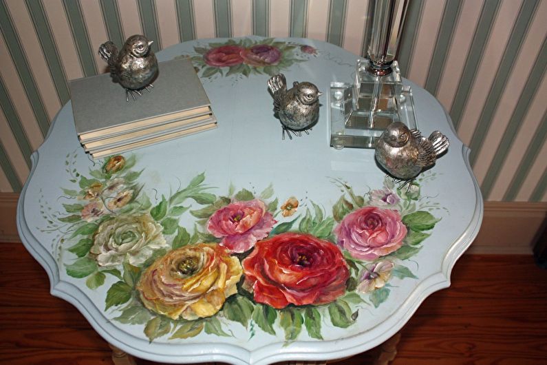 Peinture artistique - Décoration de table ancienne bricolage