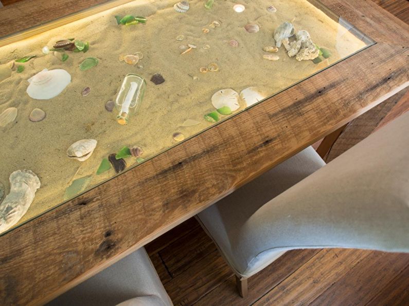 Décor sous verre - Décoration de table ancienne bricolage