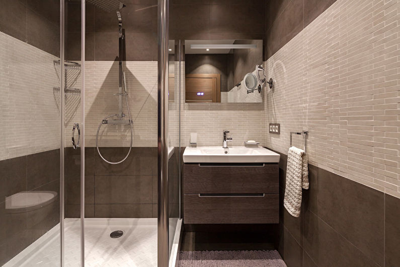 Design minimaliste d'une petite salle de bain