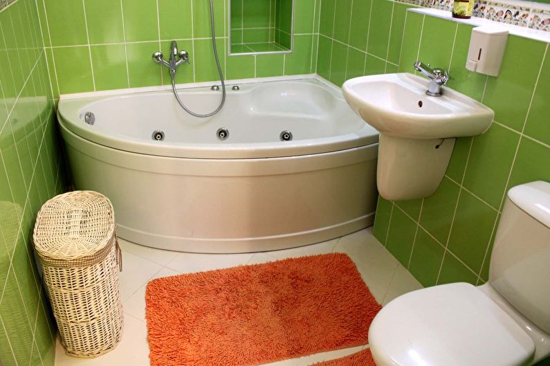 Conception d'une petite salle de bain aux couleurs vertes