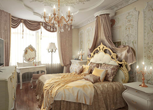 Luksusa klasika: guļamistabas interjers