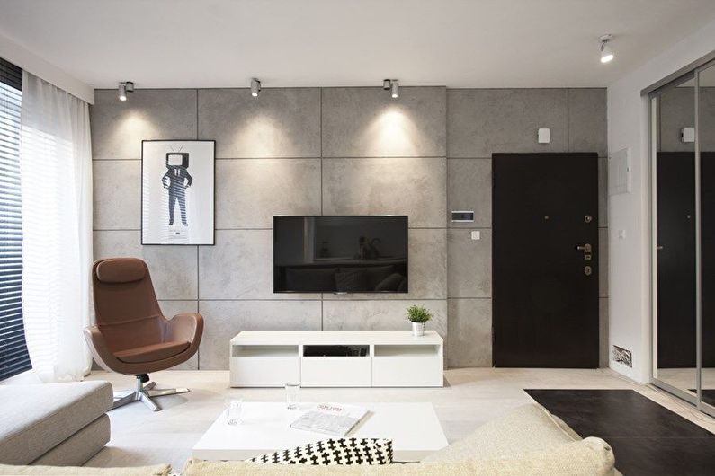Combiner un petit salon avec un couloir ou un couloir - design d'intérieur