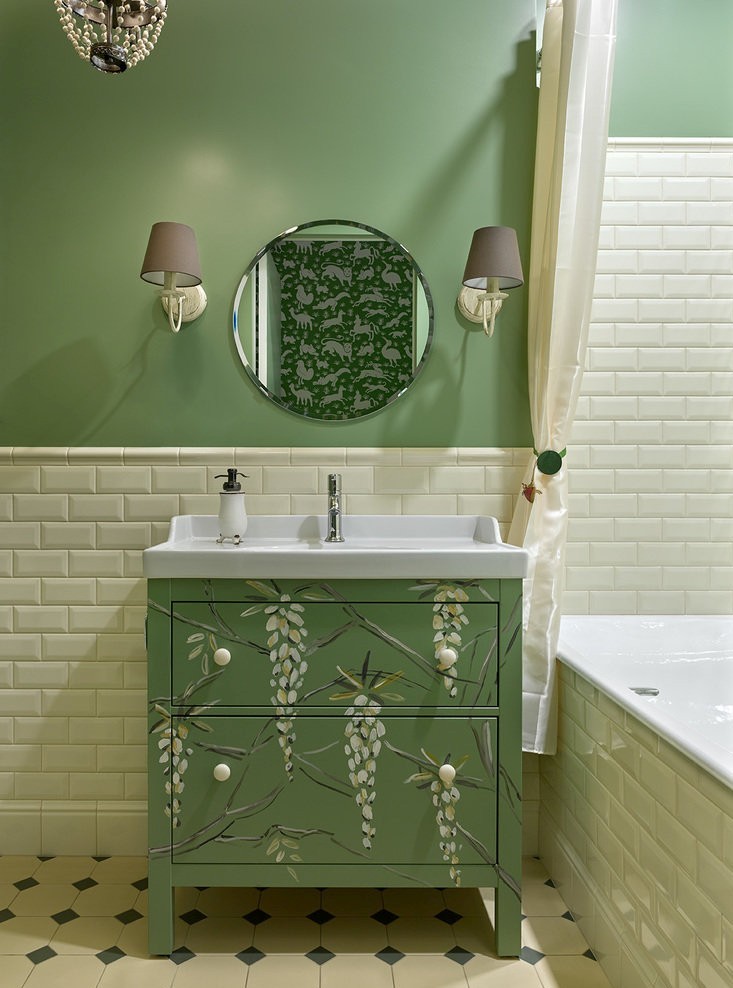 Design de la salle de bain à Khrouchtchev - couleurs pastel