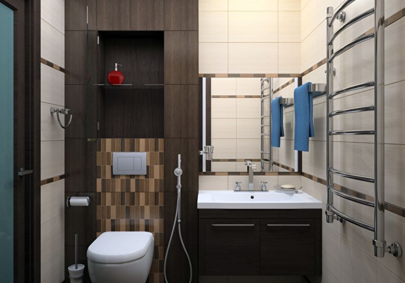 La conception de la salle de bain à Khrouchtchev - lavabo et toilettes