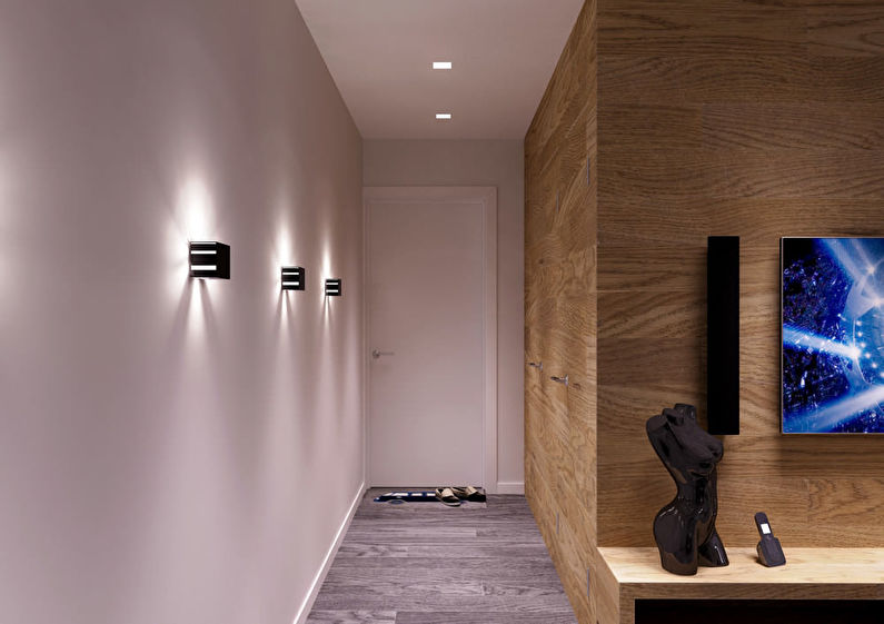Conception d'un petit couloir dans un style moderne