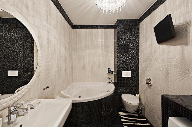 Salle de bain combinée dans un style moderne - Design d'intérieur