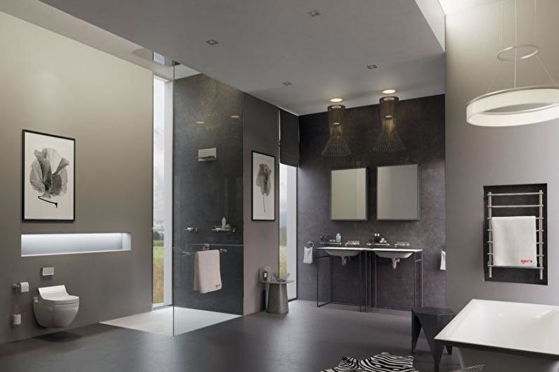 Salle de bain combinée de haute technologie - Design d'intérieur