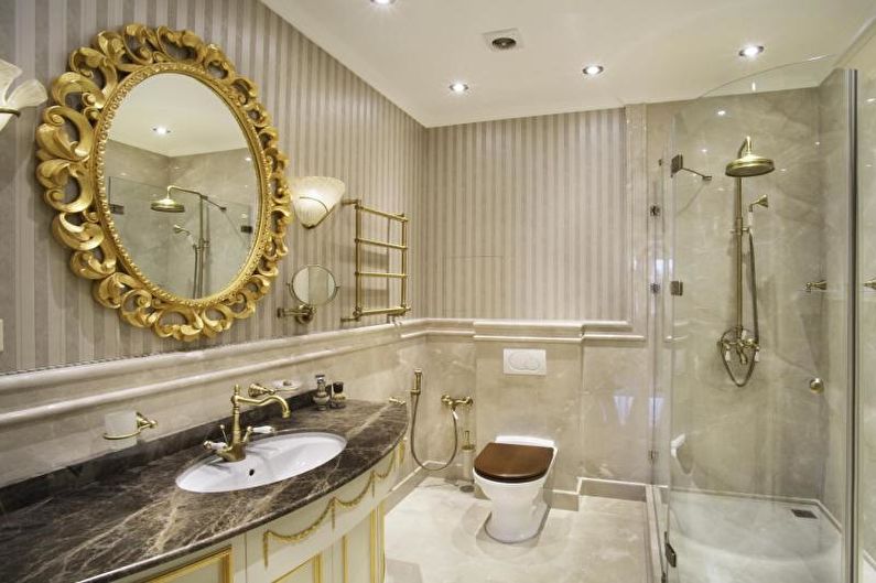 Salle de bain combinée dans un style classique - Design d'intérieur