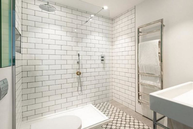 Salle de bain style loft blanc - Design d'intérieur