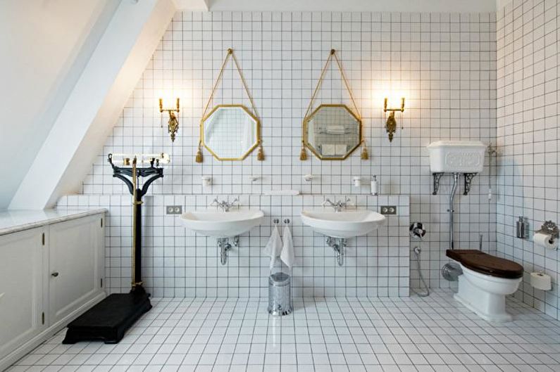 Design de salle de bain blanc - Décor