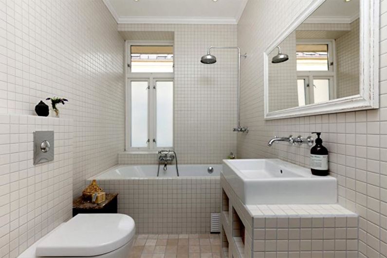 Design intérieur d'une salle de bain blanche - photo