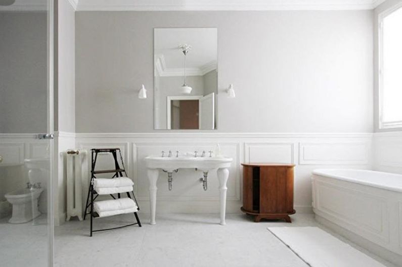 Salle de bain blanche: 65 idées de design