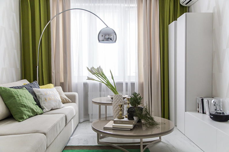 Salon vert à Khrouchtchev - design d'intérieur