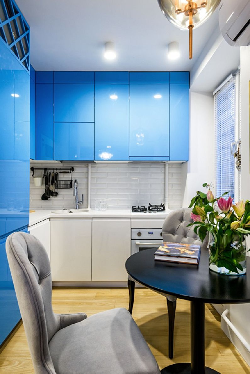Cuisine bleue dans un style moderne - Design d'intérieur