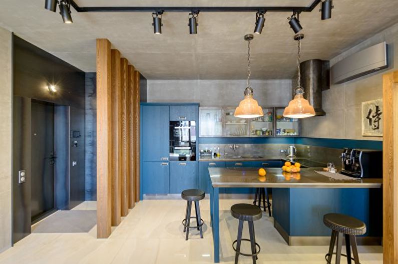 Blue Kitchen Design - Éclairage