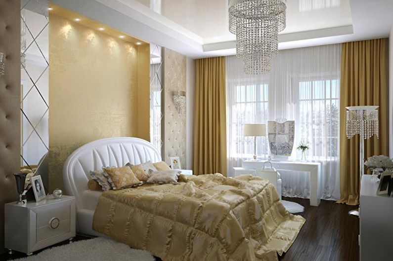 Art Deco divkrāsu guļamistaba - interjera dizains