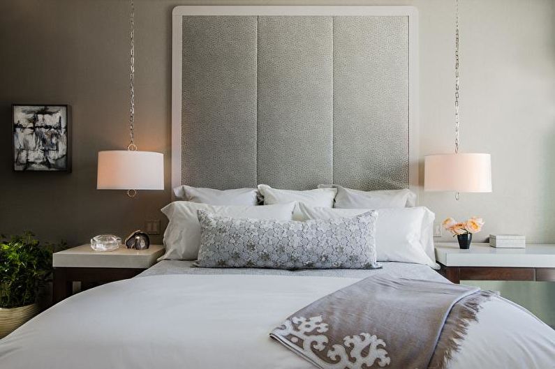 Art Deco guļamistabas dizains - sienas dekorēšana