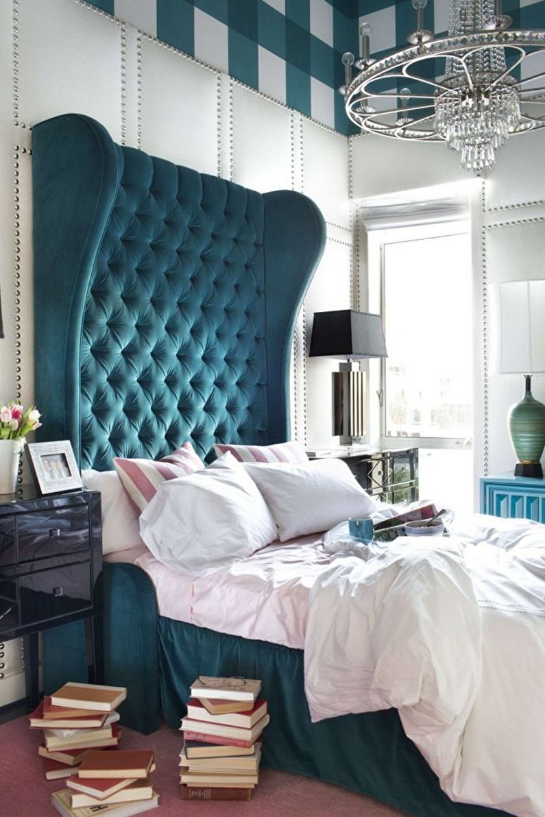 Art Deco guļamistabas dizains - mēbeles