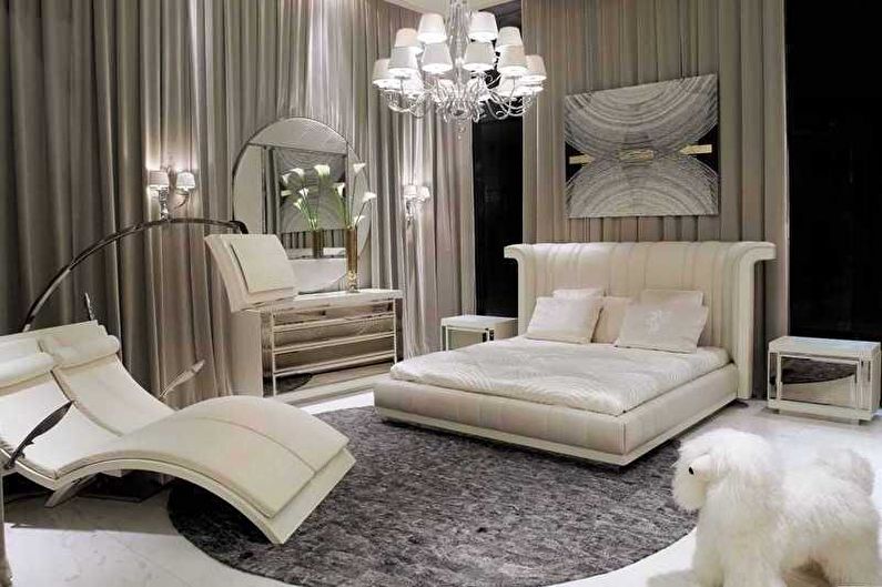 Interjera dizaina guļamistaba art deco stilā - foto
