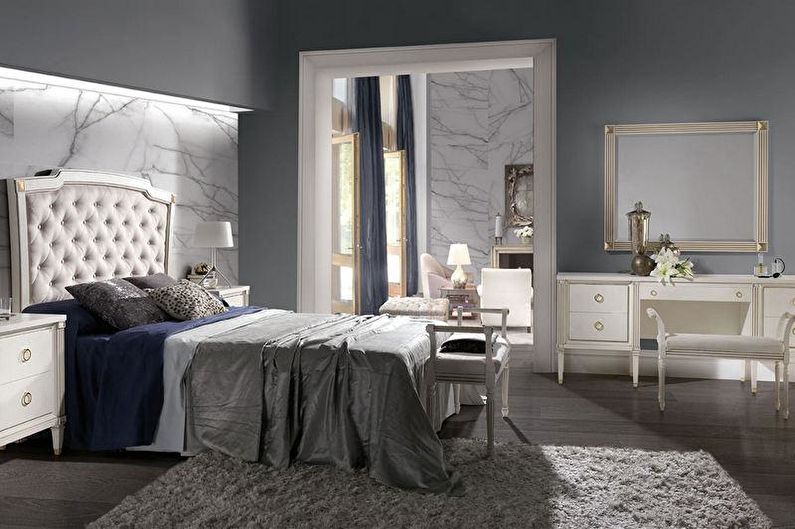 Interjera dizaina guļamistaba art deco stilā - foto