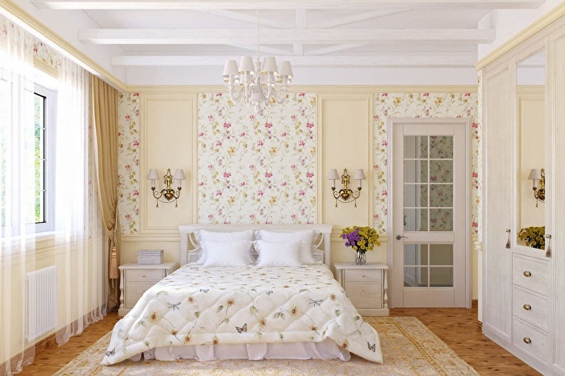 Conception de chambre de style Provence - décoration murale