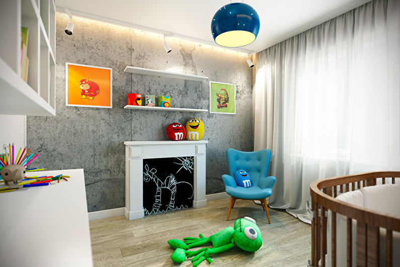 Conception d'une chambre d'enfant pour un garçon dans le style loft