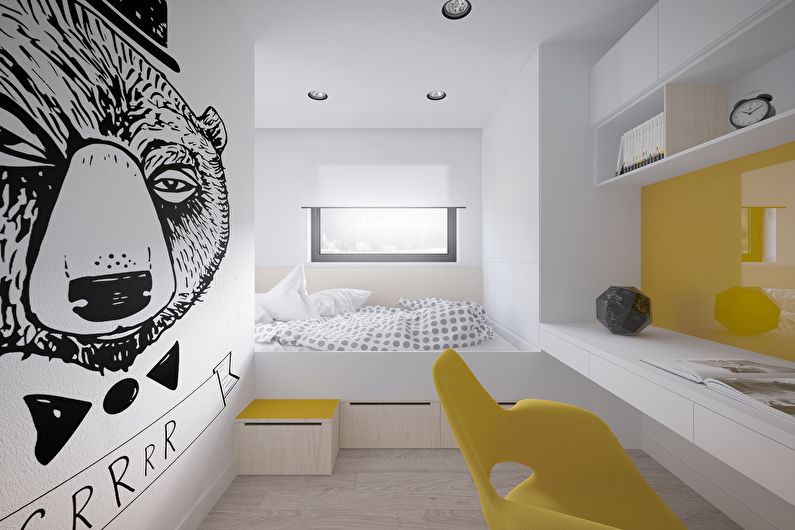 Chambre pour une adolescente dans un style moderne - Design d'intérieur