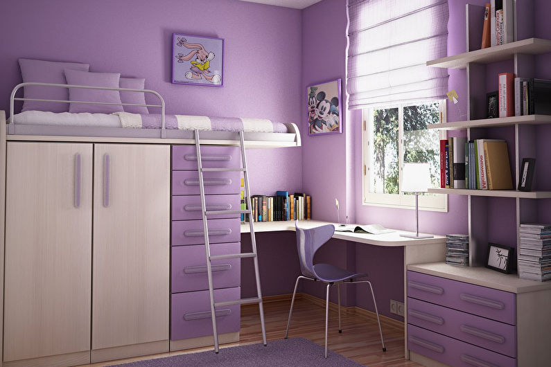 Petite chambre pour une adolescente - Design d'intérieur