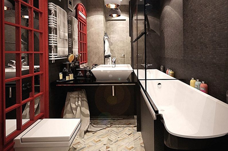 Salle de bain noire dans un style moderne - Design d'intérieur