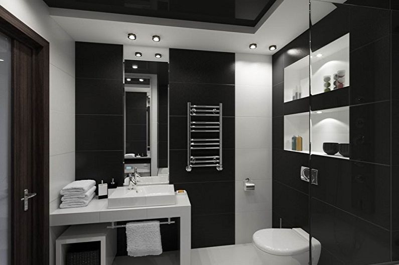 Salle de bain noire dans un style moderne - Design d'intérieur