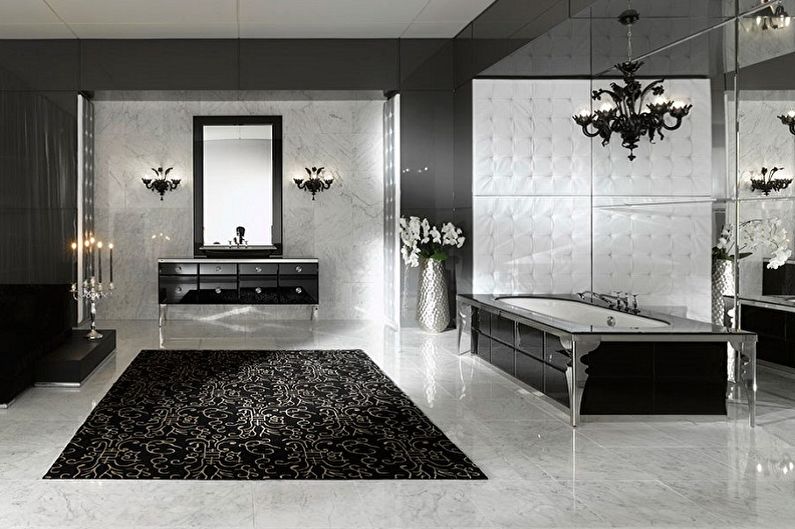 Salle de bain noire de style gothique - Design d'intérieur
