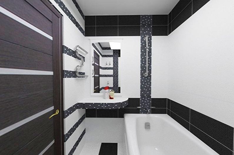 Petite salle de bain noire - Design d'intérieur