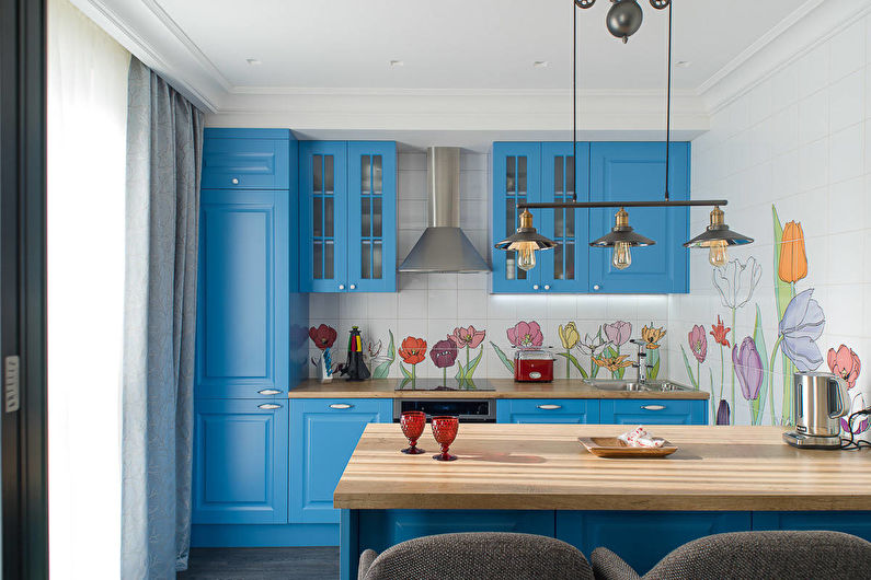 Cuisine bleue - Design d'intérieur