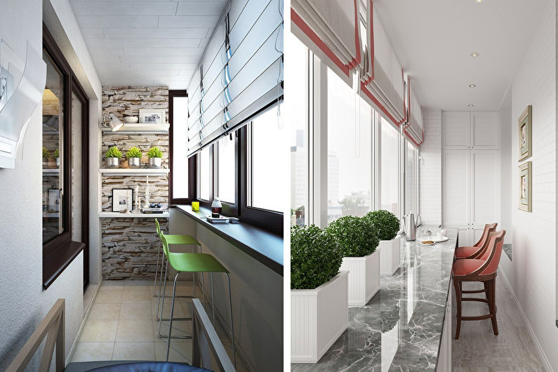 Balcon et combinaison de cuisine - Design d'intérieur
